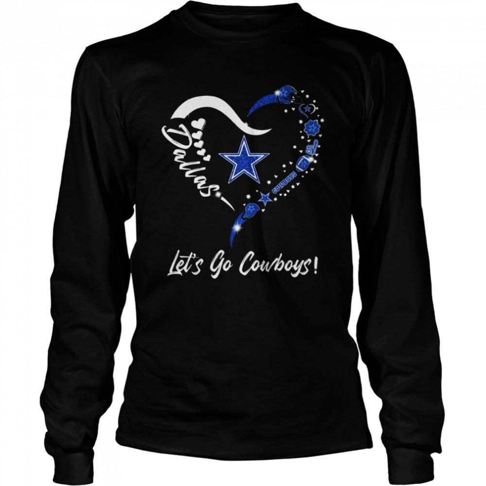 Dallas Cowboys Logo Heart Let’s Go Cowboys  Long Sleeved T-Shirt