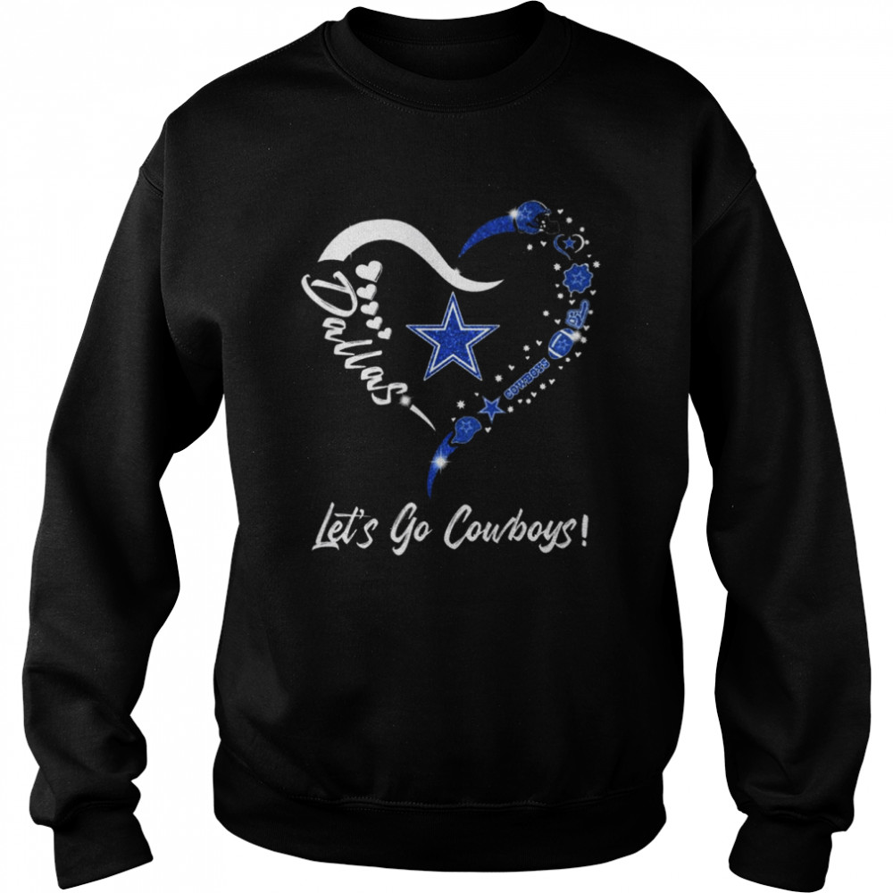 Dallas Cowboys Logo Heart Lets Go Cowboys Unisex Sweatshirt