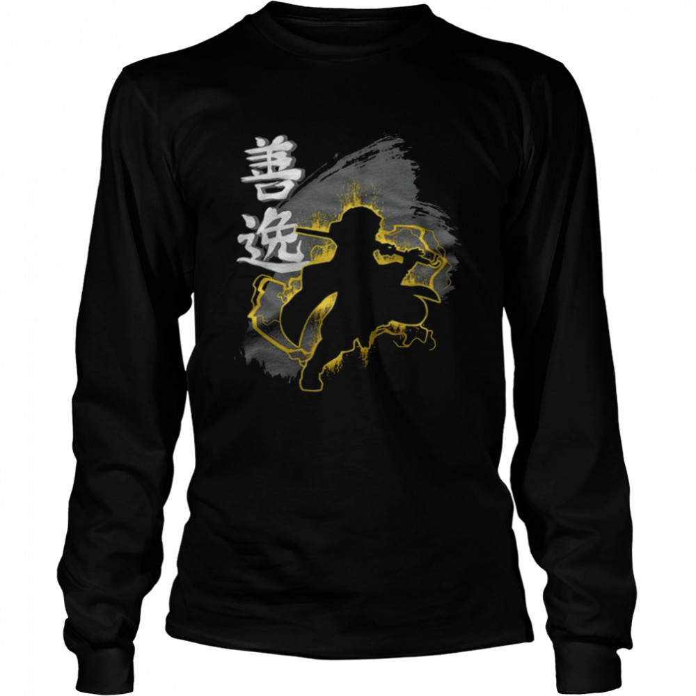 Demon Slayer Zenitsu Agatsuma Fight Shadow T-Shirt Long Sleeved T-Shirt