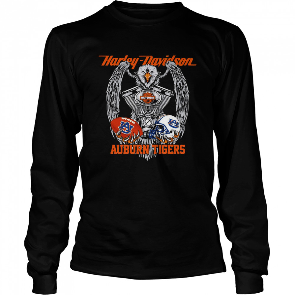 Eagle Harley Davidson Auburn Tigers  Long Sleeved T-Shirt