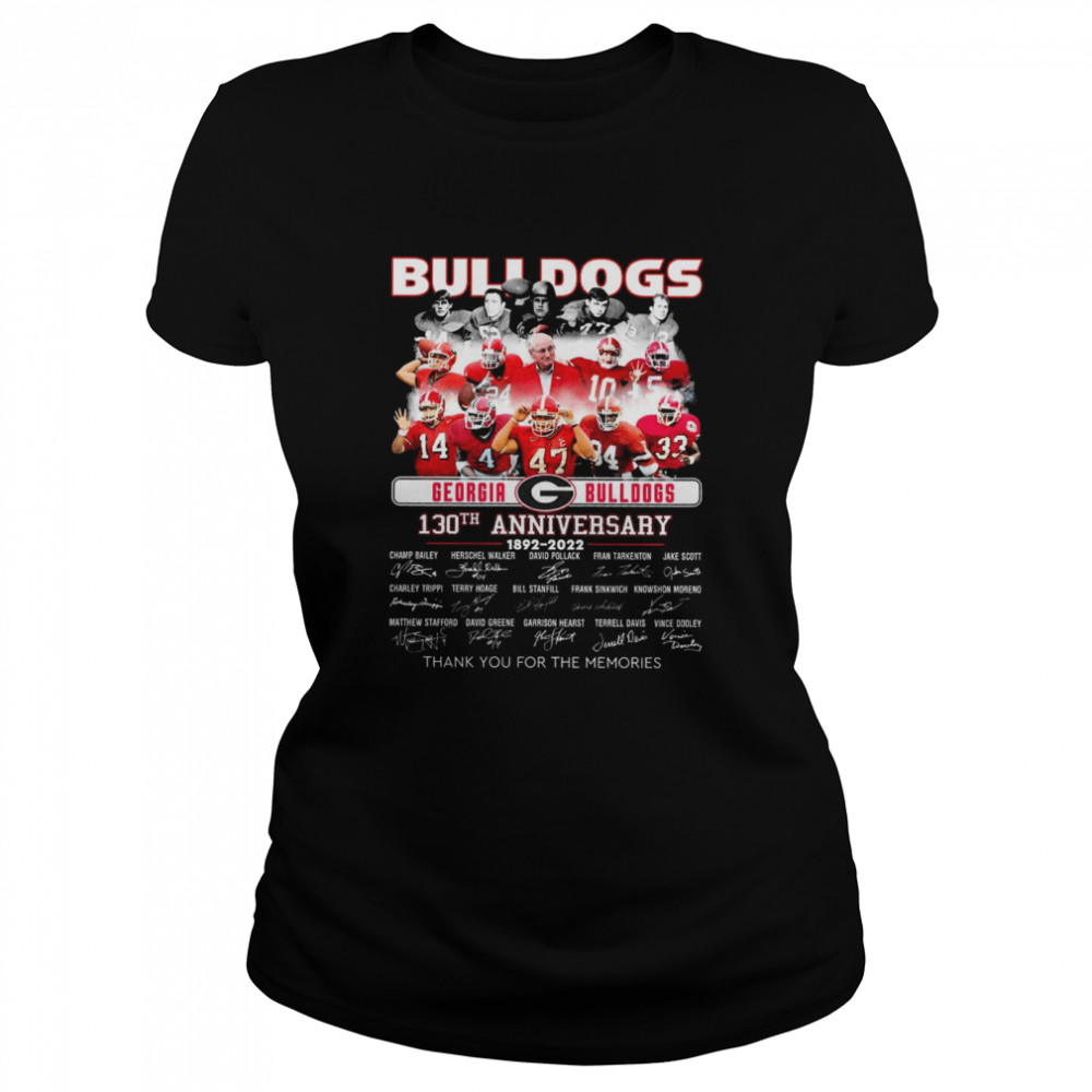 Georgia Bulldogs 130Th Anniversary 1892 2022 Signatures Thanks Shirt Classic Womens T Shirt