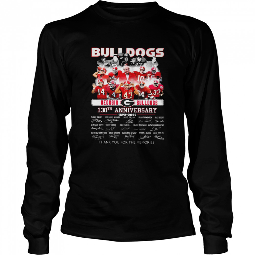 Georgia Bulldogs 130Th Anniversary 1892 2022 Signatures Thanks Shirt Long Sleeved T-Shirt