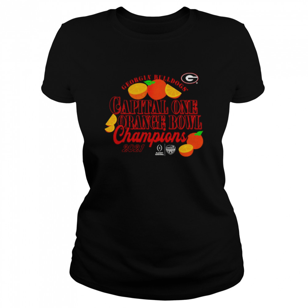 Georgia Bulldogs Capital One Orange Bowl Champions 2021 Shirt Classic Womens T Shirt