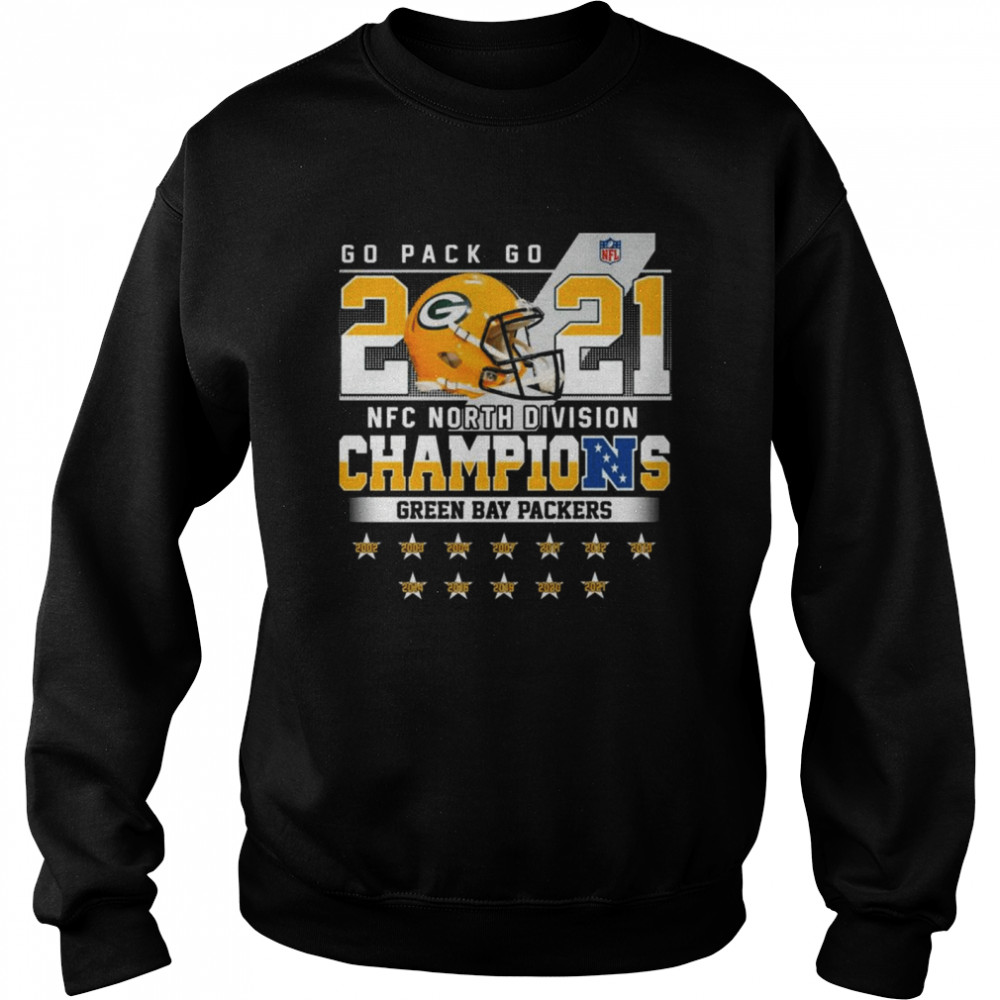 Go Pack Go 2021 Nfc North Division Champions Green Bay Packers 2002 2021  Unisex Sweatshirt