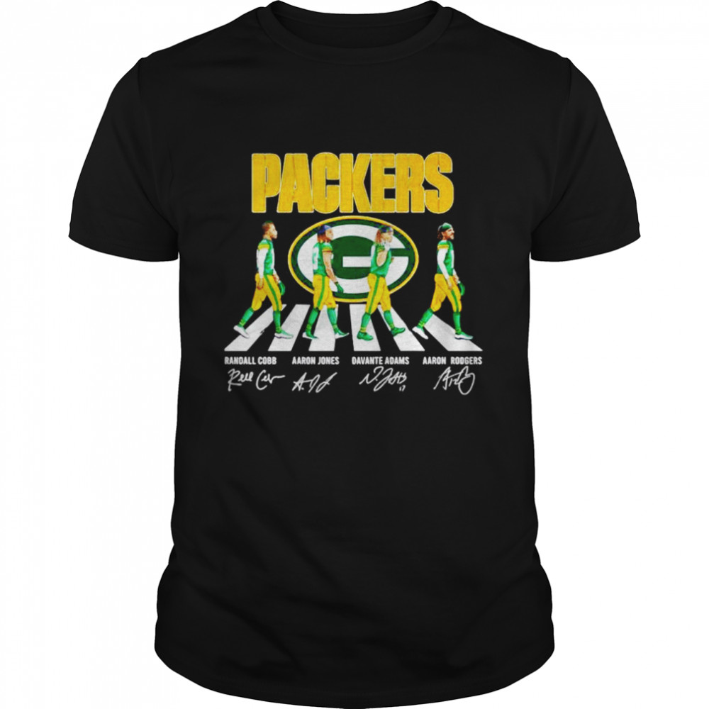 Green Bay Packer Walking Abbey Road Signatures shirt Classic Men's T-shirt