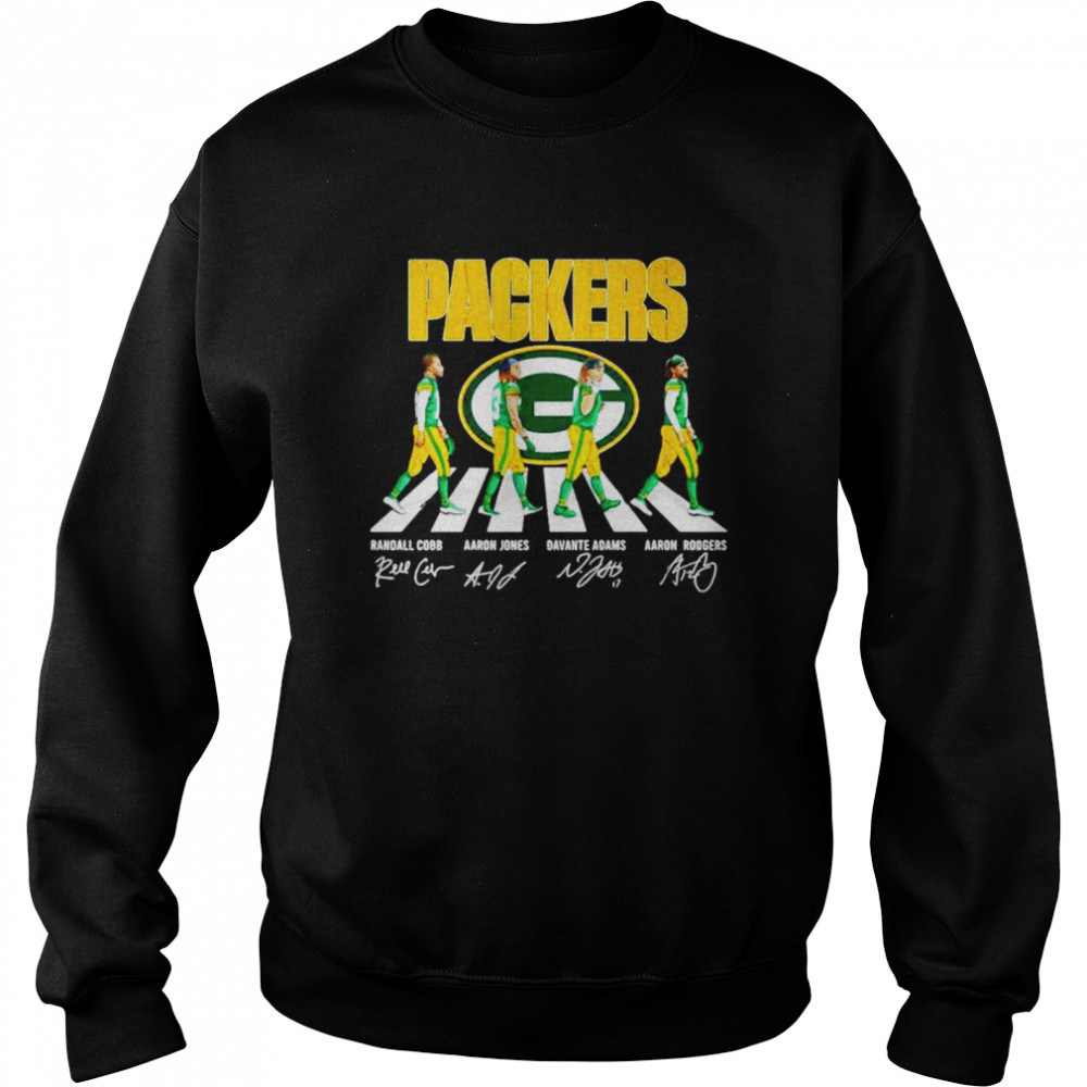 Green Bay Packer Walking Abbey Road Signatures Shirt Unisex Sweatshirt