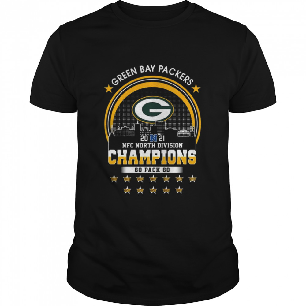 Green Bay Packers 2021 Nfc North Division Champions Go Pack Go 2002 2021  Classic Men's T-shirt