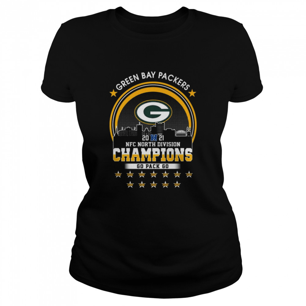 Green Bay Packers 2021 Nfc North Division Champions Go Pack Go 2002 2021  Classic Women'S T-Shirt