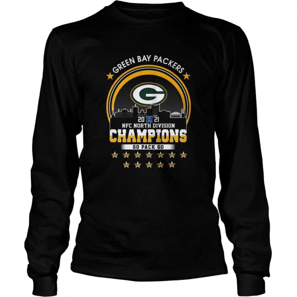 Green Bay Packers 2021 Nfc North Division Champions Go Pack Go 2002 2021 Long Sleeved T Shirt