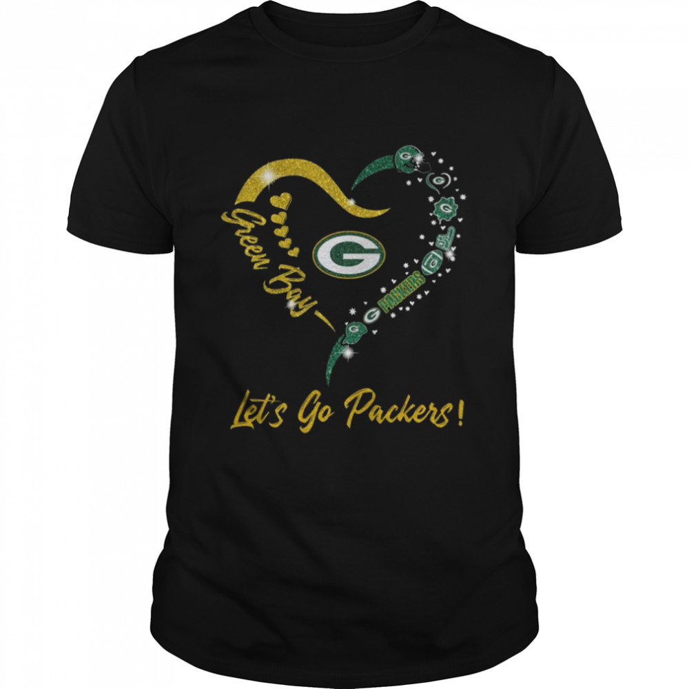 Green Bay Packers logo heart Let’s go Packers  Classic Men's T-shirt