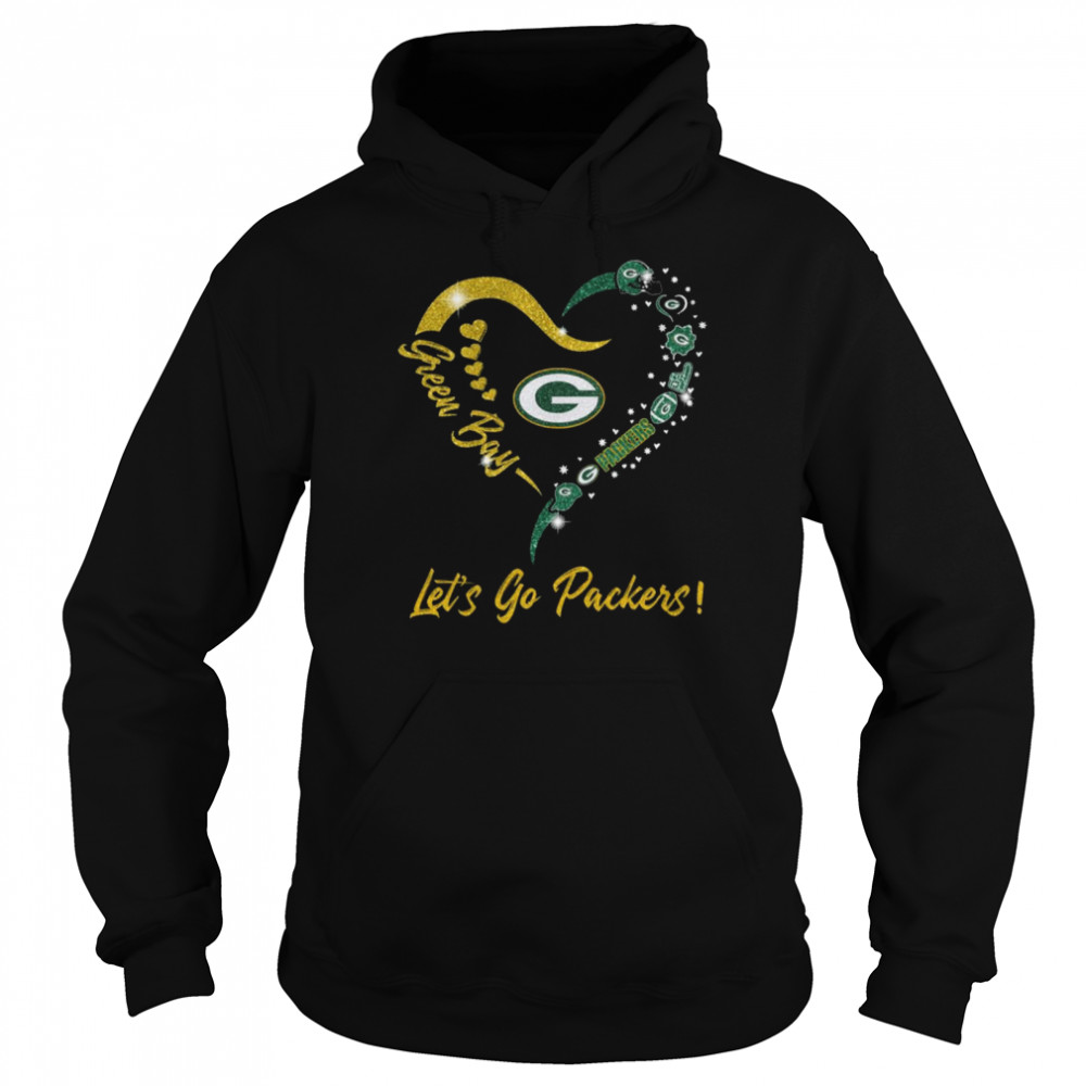 Green Bay Packers Logo Heart Let’s Go Packers  Unisex Hoodie