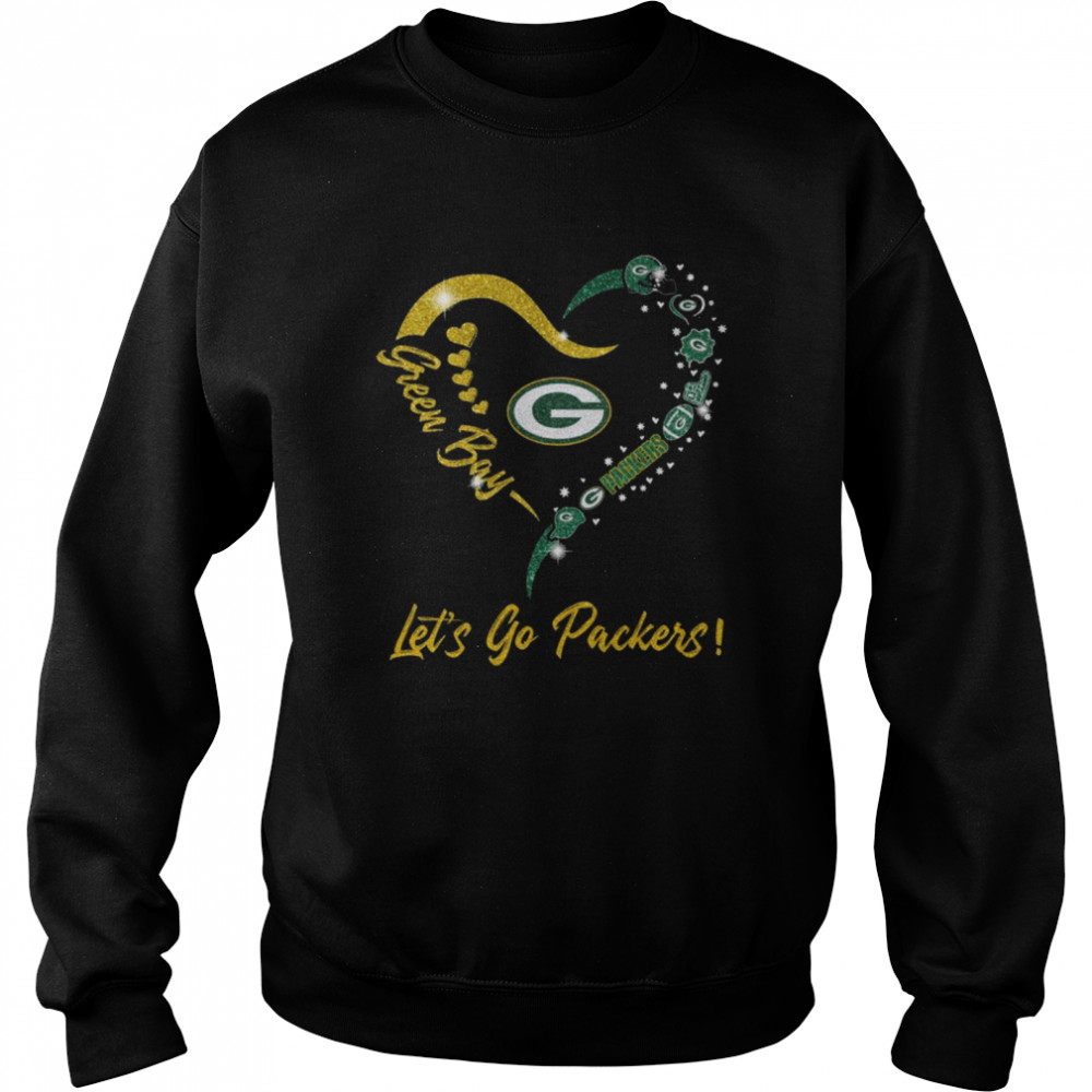 Green Bay Packers Logo Heart Let’s Go Packers  Unisex Sweatshirt