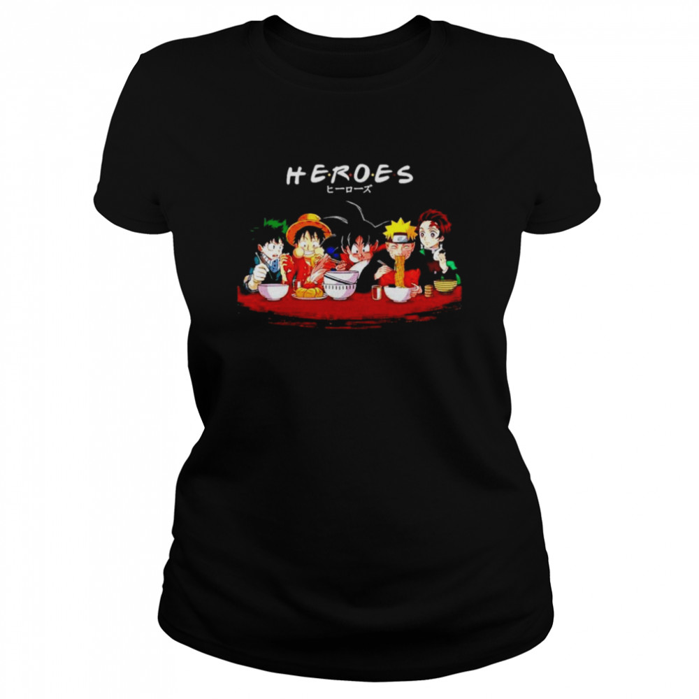 Heroes Dragon Ball Friends Eating T-Shirt Classic Women'S T-Shirt