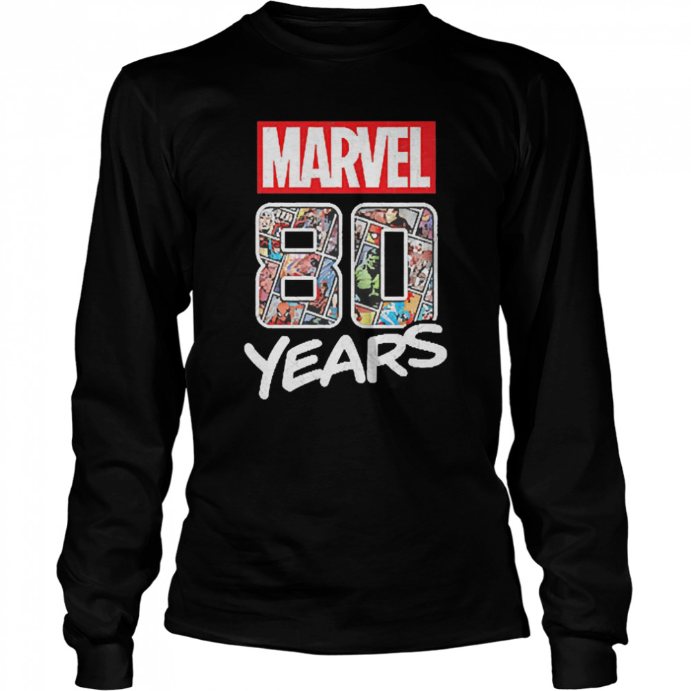 Marvel 80 Years Comic Events Celebration Front Long Sleeved T Shirt