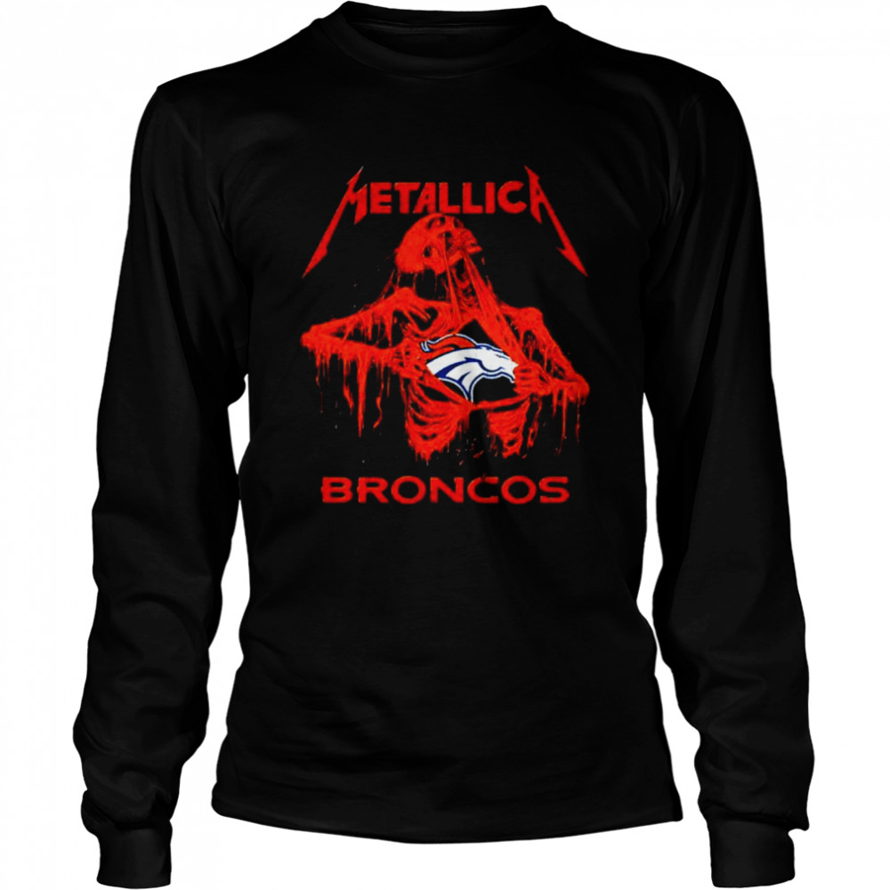 Metallica Denver Broncos T Shirt Long Sleeved T Shirt