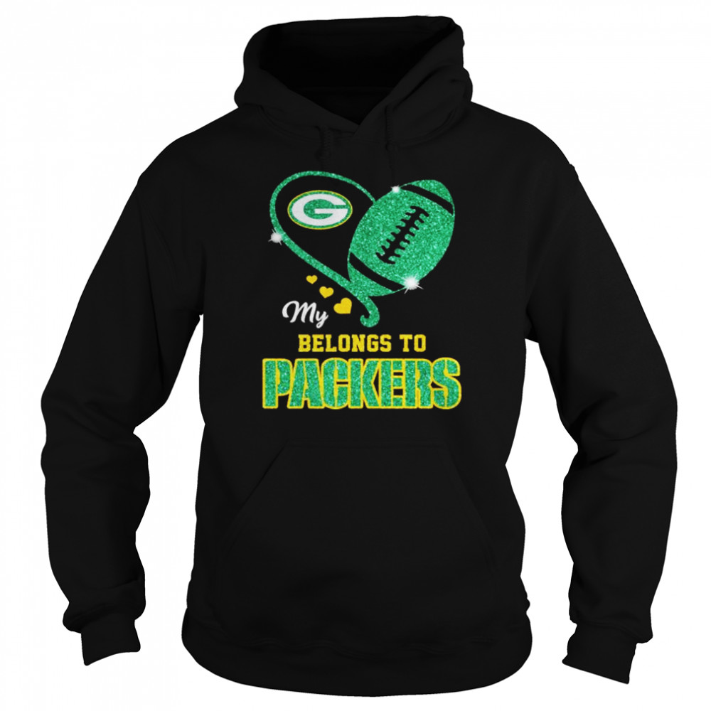 My Belongs To Green Bay Packers Heart Shirt Unisex Hoodie