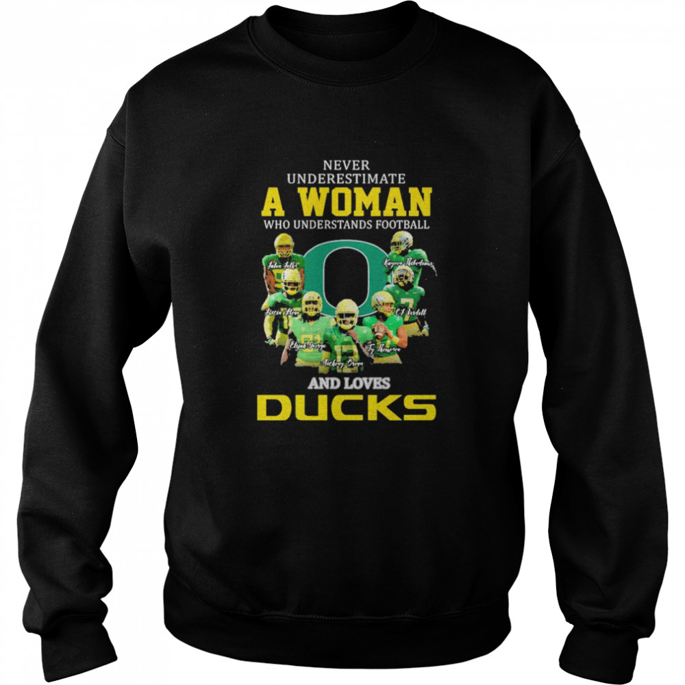 Never Underestimate A Woman Who Understands Football And Loves Ducks 2022  Unisex Sweatshirt