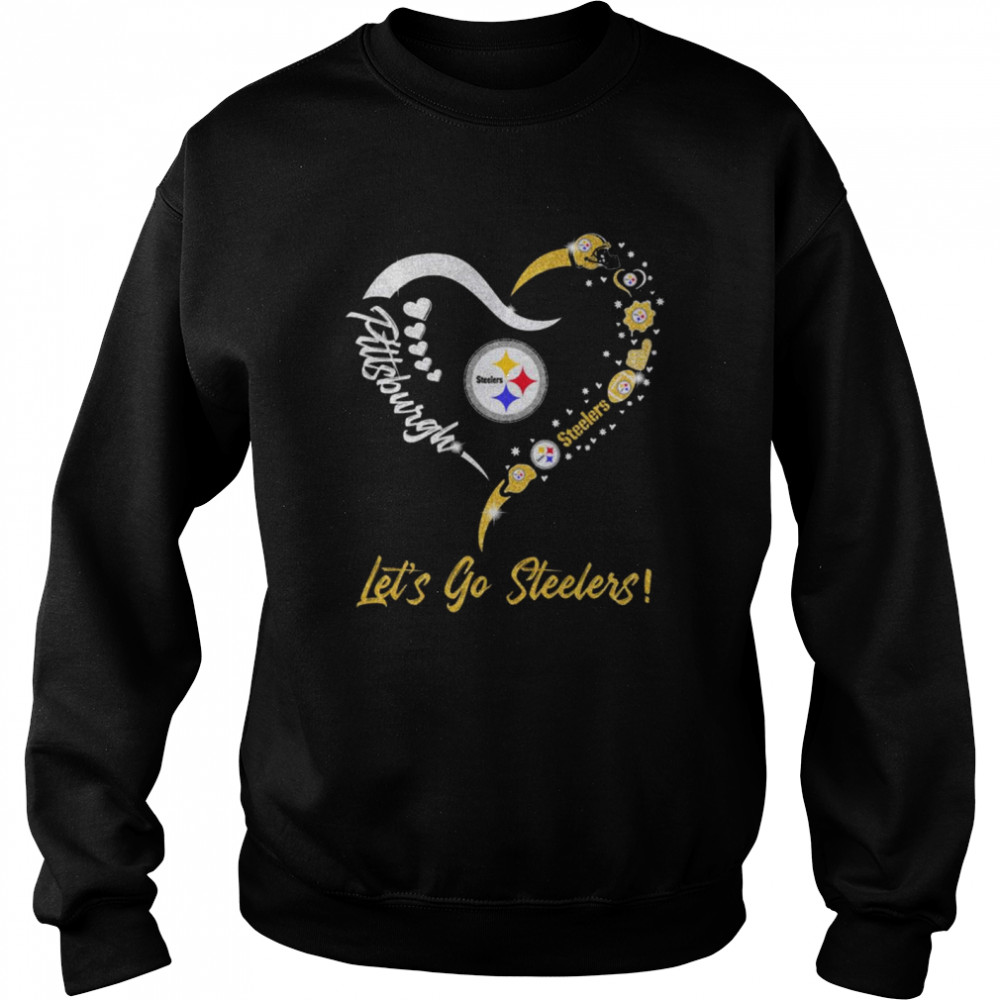 Pittsburgh Steelers Logo Heart Let’s Go Steelers  Unisex Sweatshirt