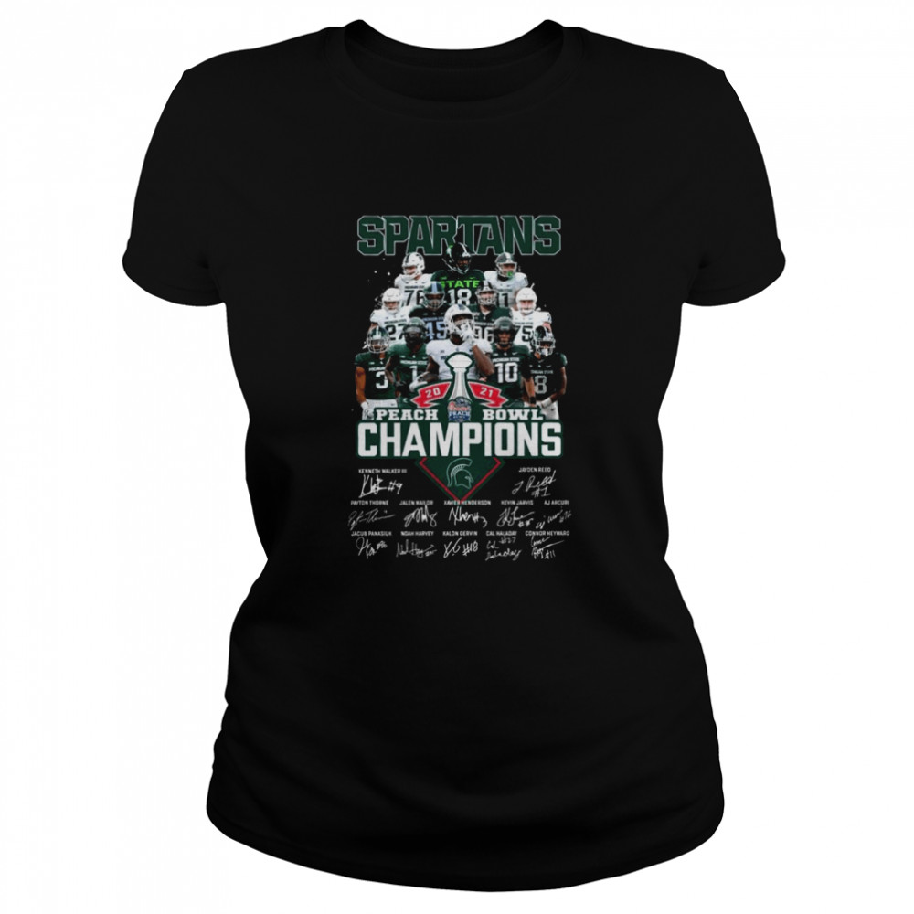 Spartans Peach Bowl Champions Signations Shirt Classic Womens T Shirt