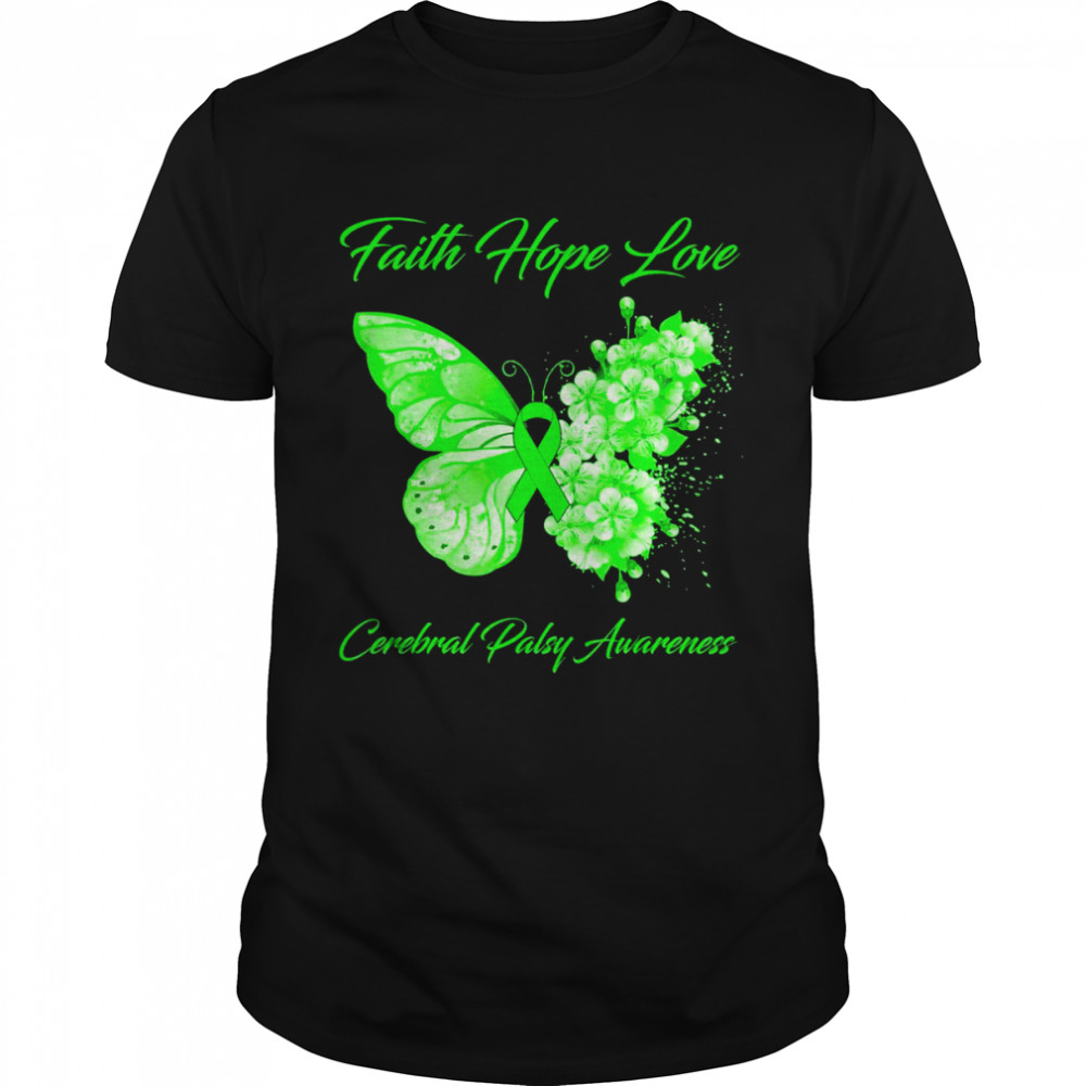 Faith Hope Love Cerebral Palsy Awareness  Classic Men's T-shirt