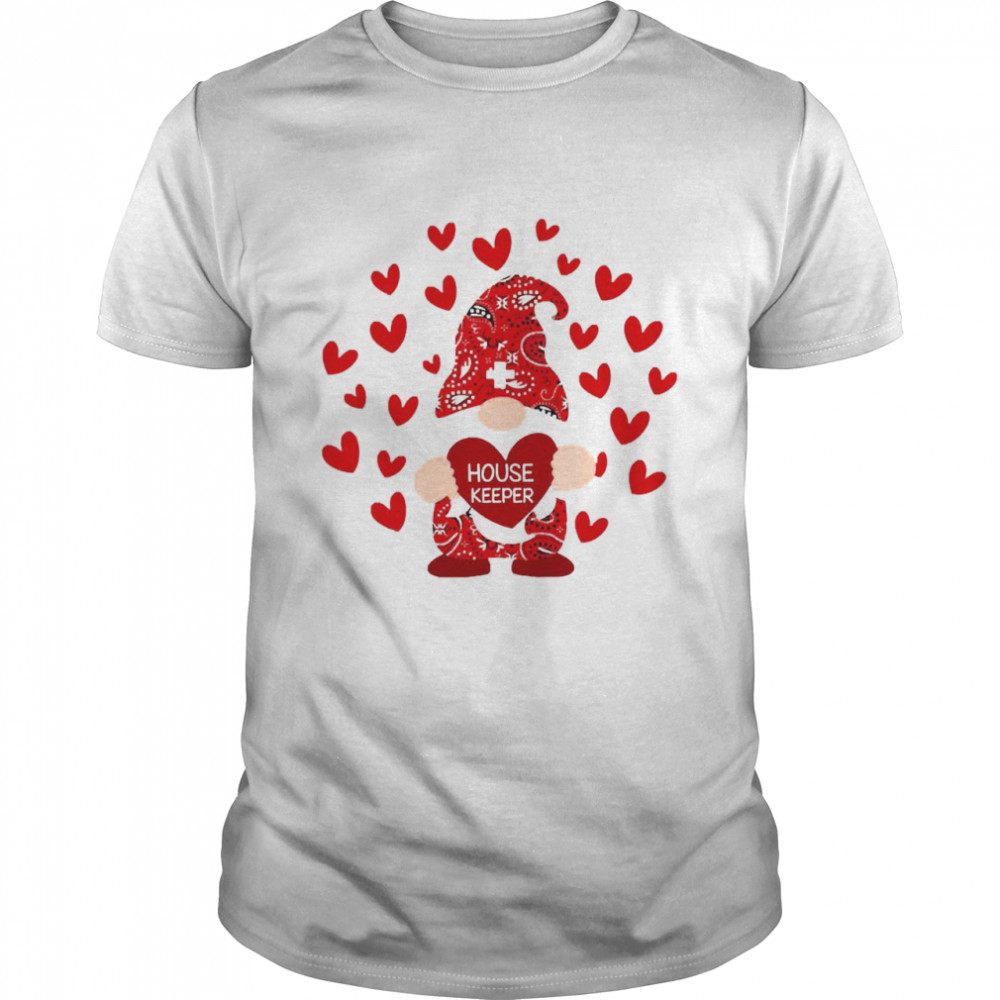 Red Gnome Housekeeper Valentines Day  Classic Men's T-shirt