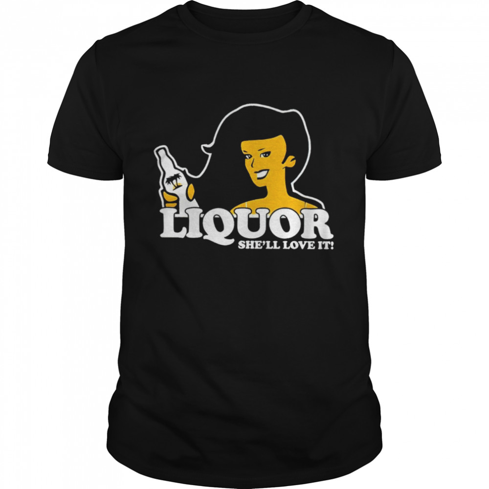 Liquor where she likes it Men’s T-shirt Classic Men's T-shirt