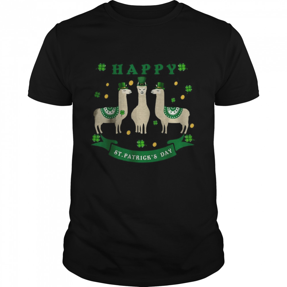 Llama St Patrick’s Day Alpaca Irish Funny  Classic Men's T-shirt