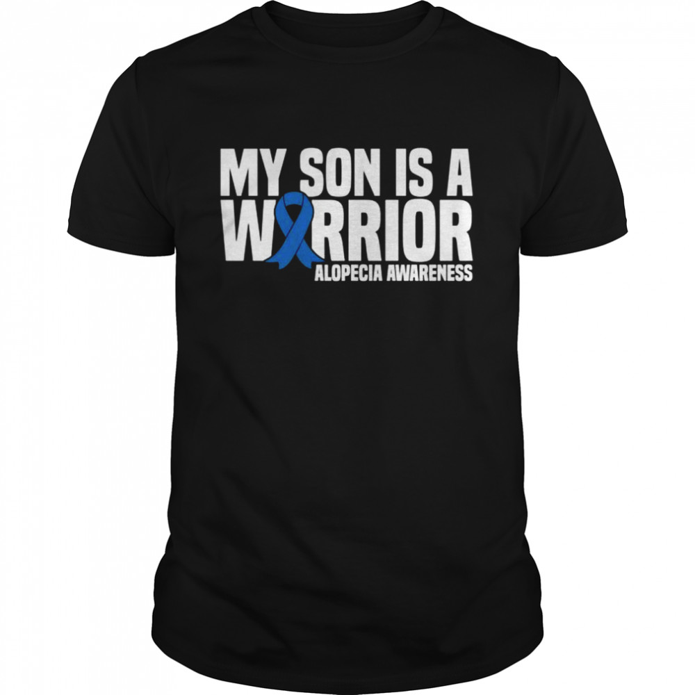 Mein Sohn ist ein Krieger Blue Ribbon Alopezie Awareness Langarmshirt  Classic Men's T-shirt