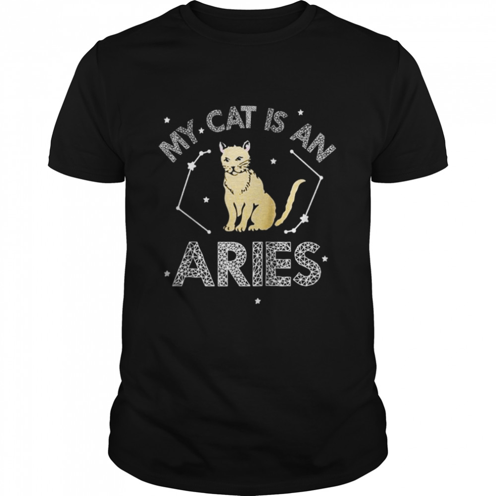 My Cat Is An Aries Astrology Cat Kittens Star Sign Horoscope  Classic Men's T-shirt