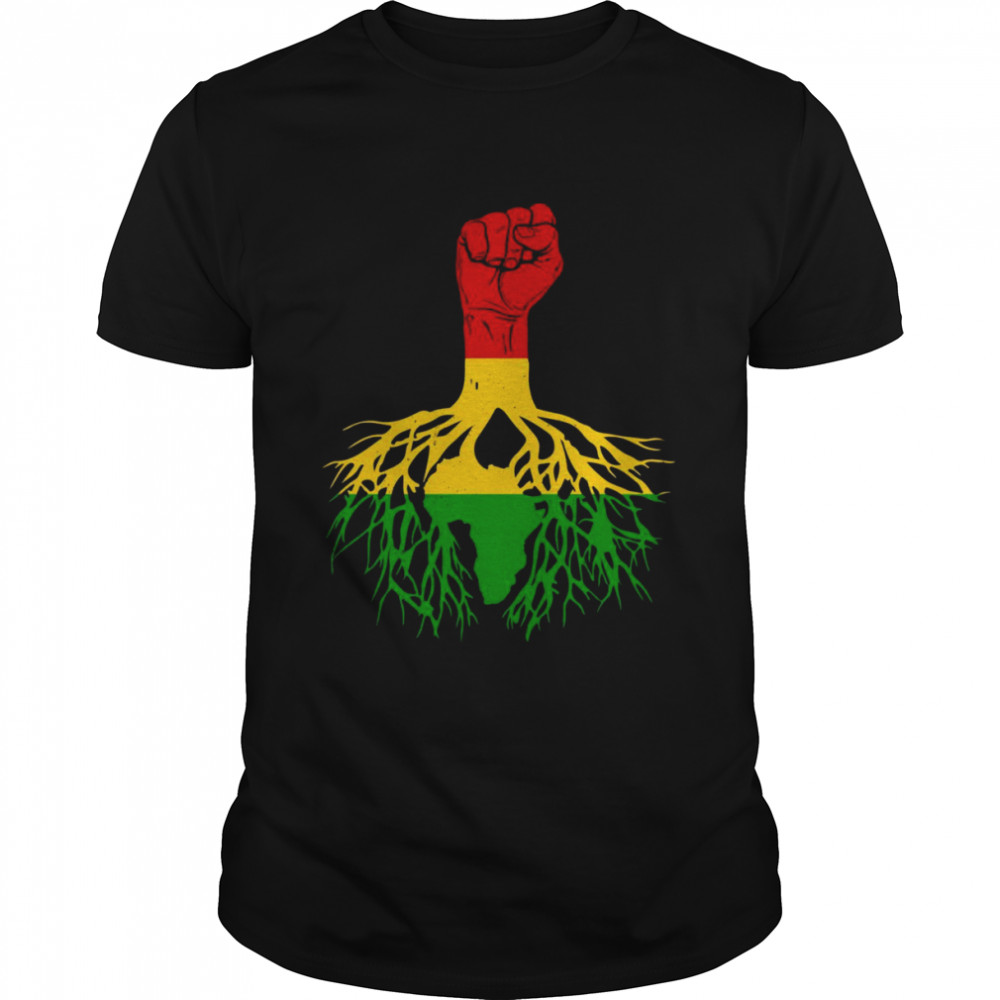 Power Fist Africa Roots Melanin Queen King Black History  Classic Men's T-shirt