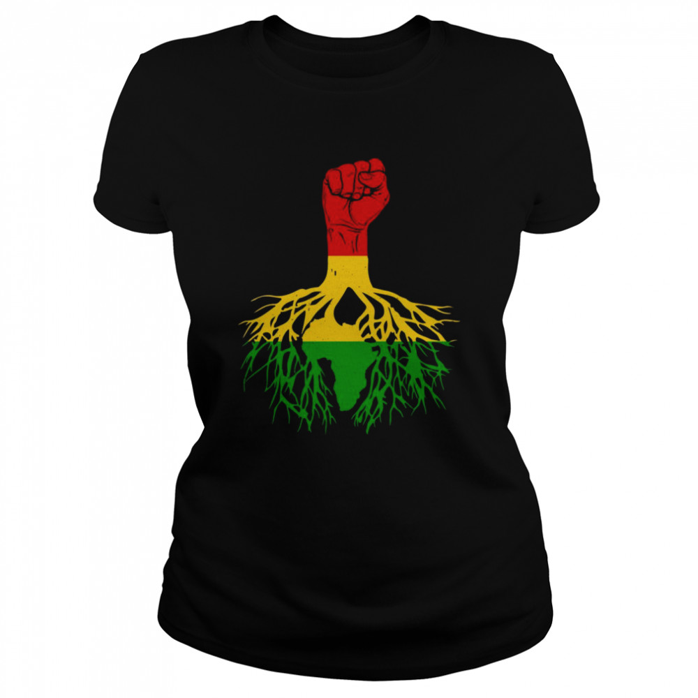 Power Fist Africa Roots Melanin Queen King Black History  Classic Women's T-shirt