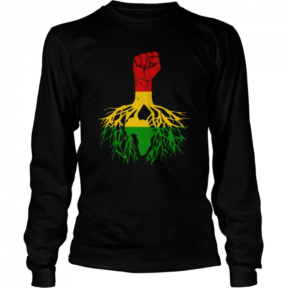 Power Fist Africa Roots Melanin Queen King Black History  Long Sleeved T-shirt