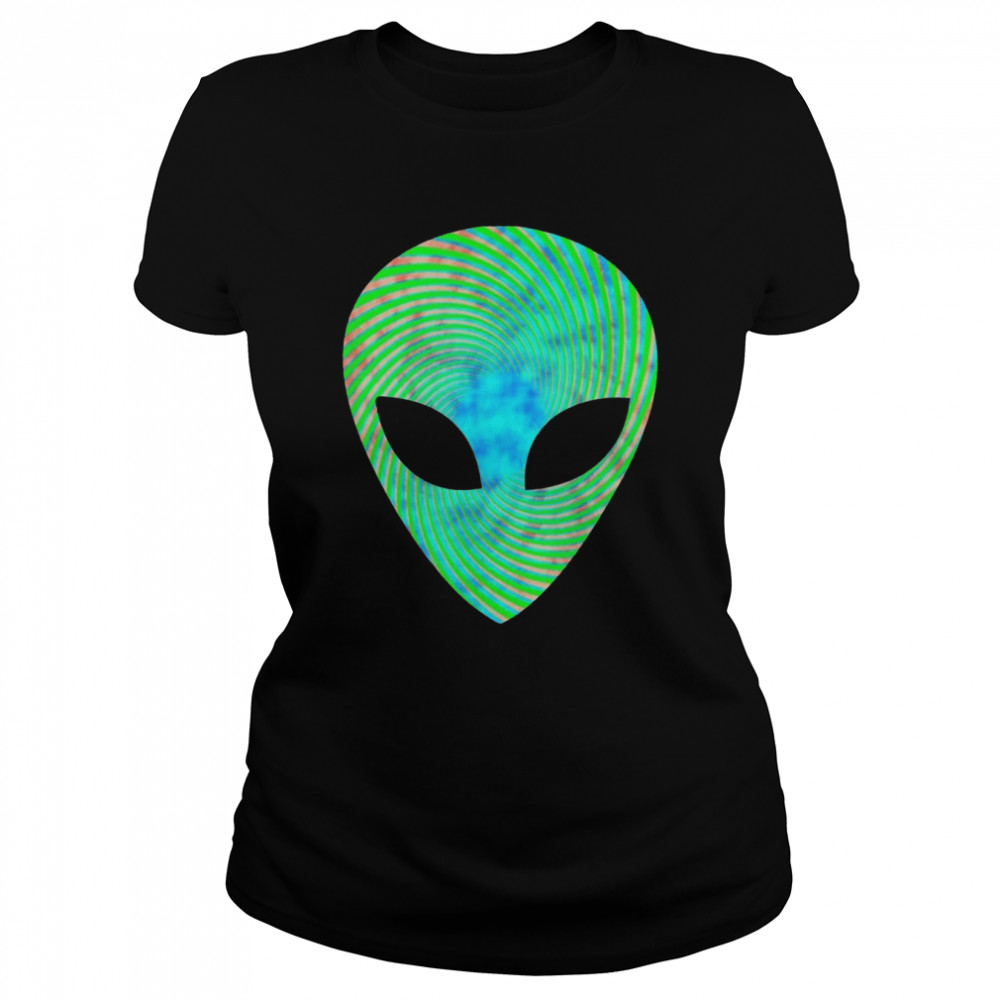 Psychedelic Alien face Alien Head UFO  Classic Women's T-shirt