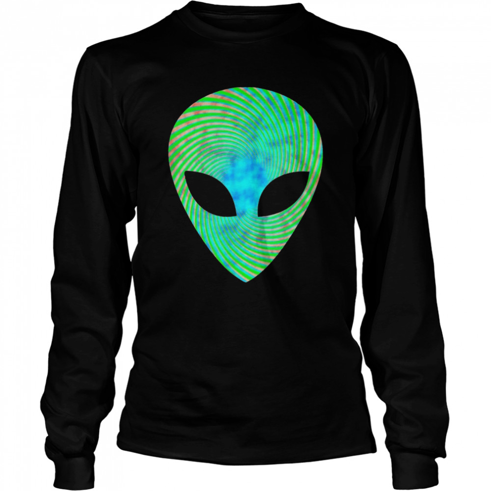 Psychedelic Alien face Alien Head UFO  Long Sleeved T-shirt