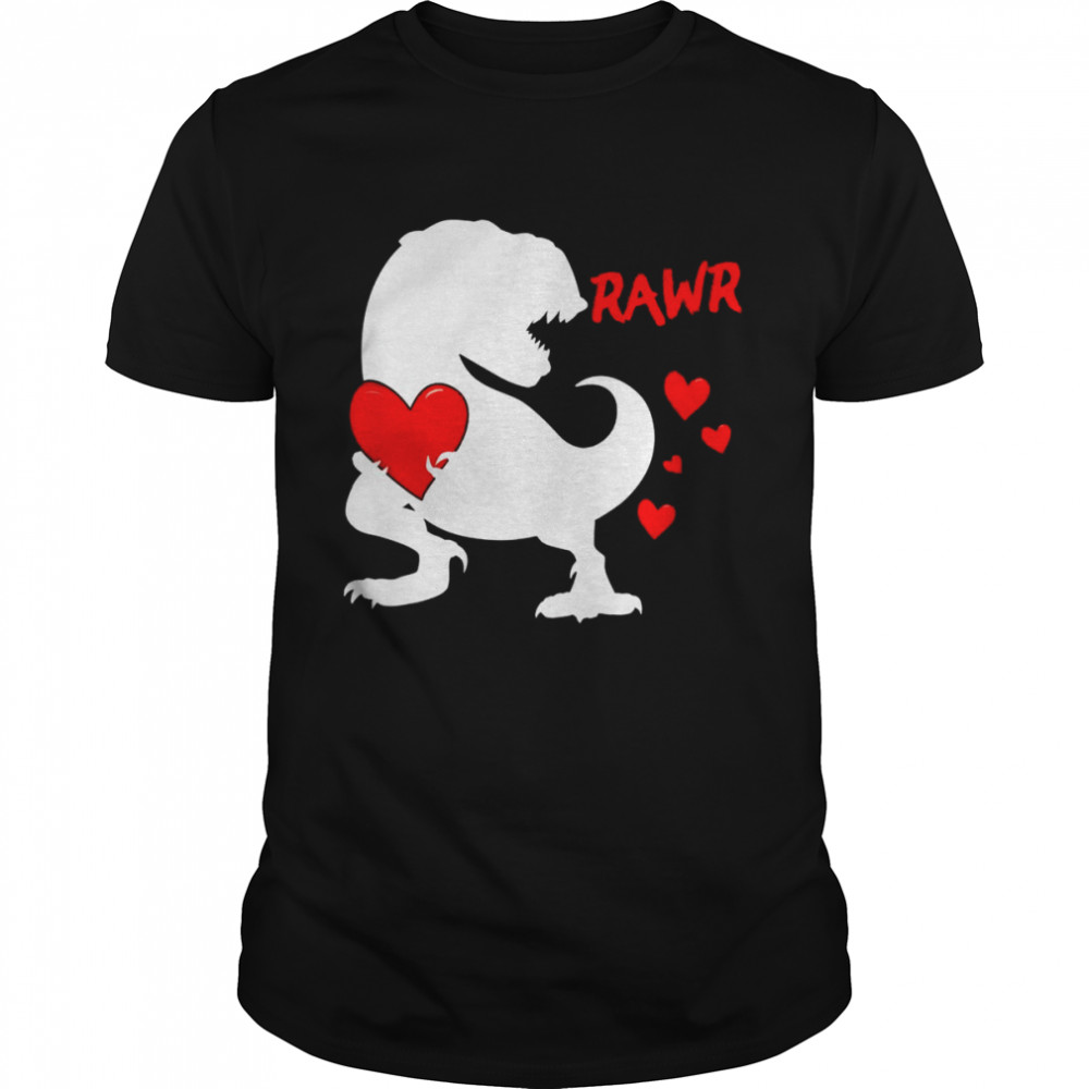 Rawr TRex Girls Boys Dinosaur Valentines Day TRex  Classic Men's T-shirt