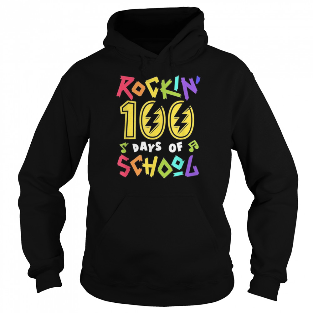 Rockin 100 Days of School Music Teacher 100th Day of School  Unisex Hoodie