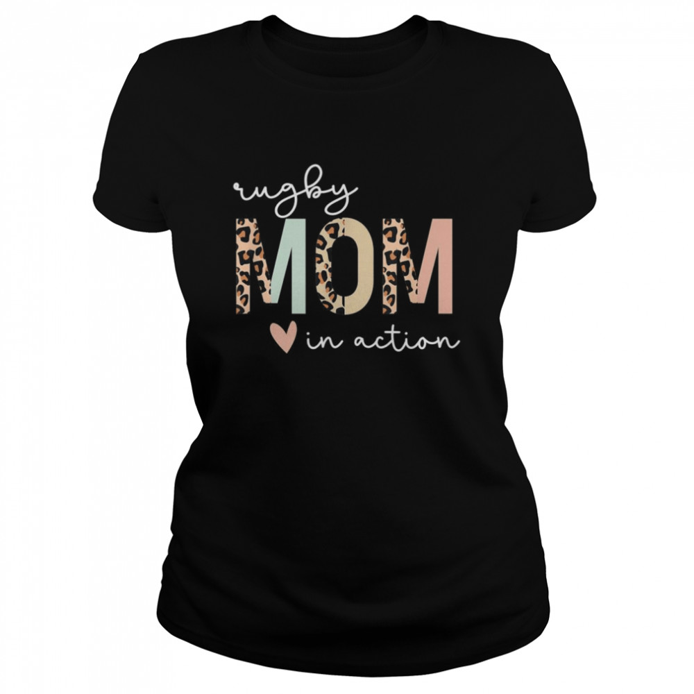 Rugby Mom Leopard  Classic Women's T-shirt
