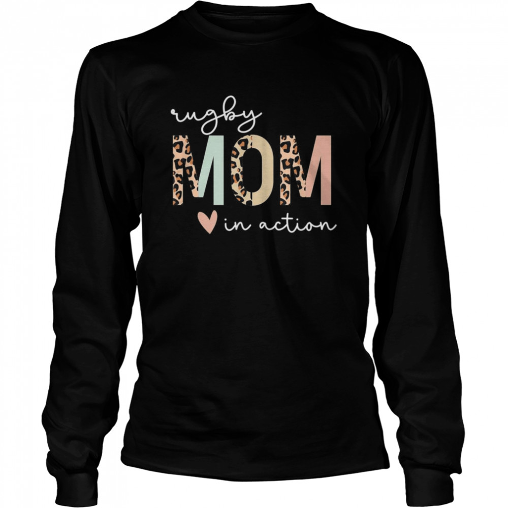 Rugby Mom Leopard  Long Sleeved T-shirt